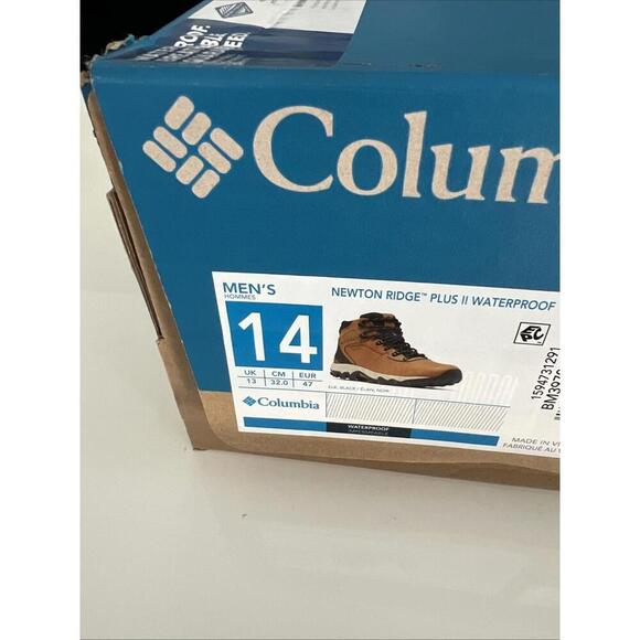 NIB COLUMBIA 1594731-291 MEN\'S NEWTON RIDGE PULS II WATERPROOF ELK/BLACK BOOT 14 main image 7